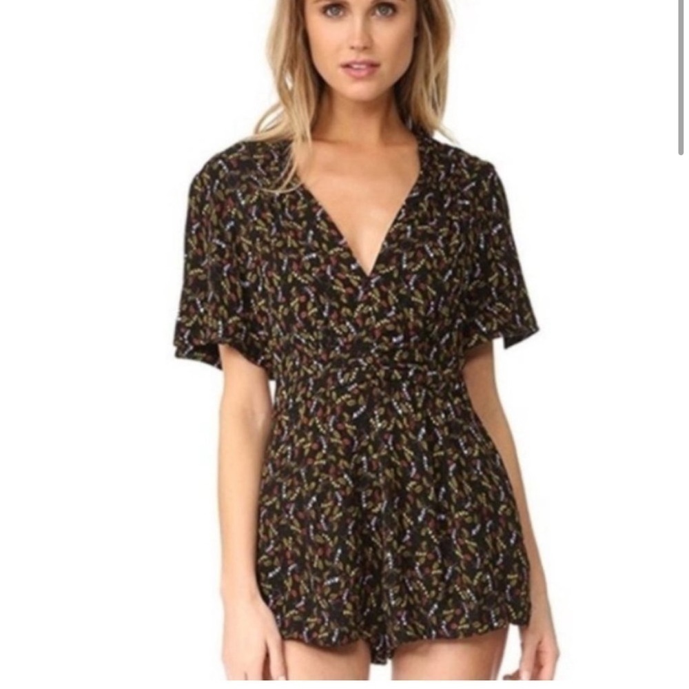 Free People Meet Virginia Printed Romper Size 0 Boho Whimsigoth Whimsical Fairy - Picture 6 of 12